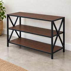 Carbon X-Frame Bookcase Console Table