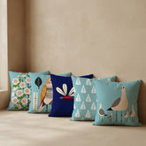 Nordic Coastal Breeze Printed Cushion Covers - (Pack of 5) For Living Room, Bed Room, Home Decor