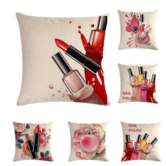 Flower Lipstick Makeup Cushion Covers Pack 6