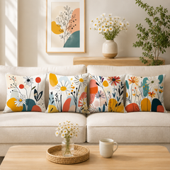 Colorful Floral Cushion Cover Set Pack Of 4