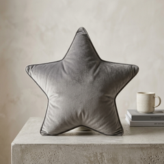 Light Grey Midnight Star Collection Luxe Velvet Cushion