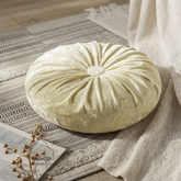 Velvet Round Pumpkin Futon Floor Cushion - Beige