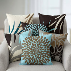 Blue Decorative Cushion Covers Pack of 6