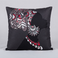 African Closeup Women Cushion Covers Pack 4