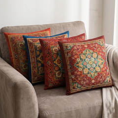 Vibrant Oriental Printed Cushion Cover pack of 4