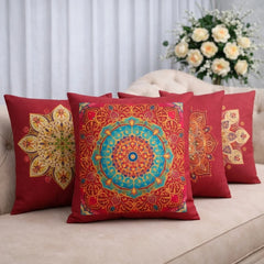 Britimes Throw Printed Cushion Cover pack of 4