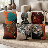 Tribal Lady Print Printed Cushion Covers - (Pack of 6) For Living Room, Bed Room, Home Decor