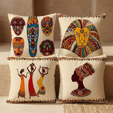 Tribal Kingdom Printed Cushion Covers - (Pack of 4) For Living Room, Bed Room, Home Decor