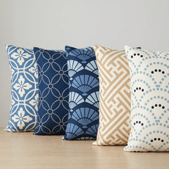 Indigo Elegance Printed Cushion Covers - (Pack of 5) For Living Room, Bed Room, Home Decor