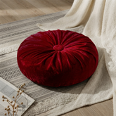 Velvet Round Pumpkin Futon Floor Cushion - Red