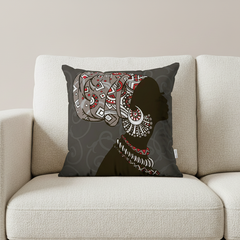 African Closeup Women Cushion Covers Pack 4
