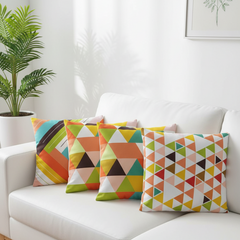 Happy Triangles Cushion Covers Pack of 4