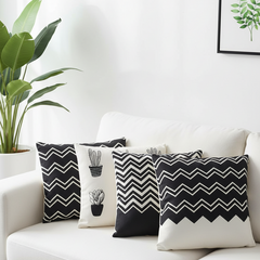 Black White Desert Cushion Covers Pack of 4