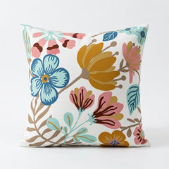 Contemporary Bloom Canvas Printed Cushion Covers - (Pack of 4) For Living Room, Bed Room, Home Decor