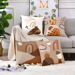 Modern Nordic Art Printed Cushion Covers - (Pack of 4) For Living Room, Bed Room, Home Decor
