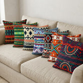 Multicolour Boho Printed Cushion Covers - (Pack of 7) For Living Room, Bed Room, Home Decor
