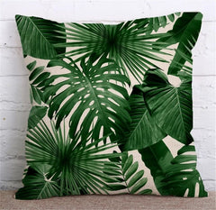 Tropical Green Leaf Cushion Covers Pack of 5