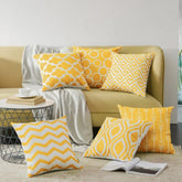 Geometric Canvas Indoor Pack of 6 (Yellow)