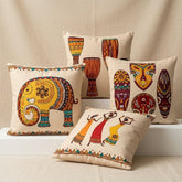 Desert Folk Art Printed Cushion Covers - (Pack of 4) For Living Room, Bed Room, Home Decor