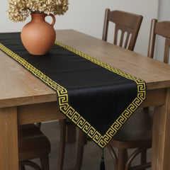 Black Area Velvet Table Runner