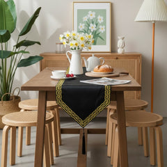 Black Area Velvet Table Runner
