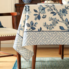 Classic Blue & White Heritage Table Cover