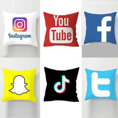 Social Media Cushion Covers Pack of 6