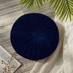 Velvet Round Pumpkin Futon Floor Cushion - Navy Blue