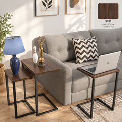 C Type Wooden Living Lounge Nesting Tables (3Pcs)