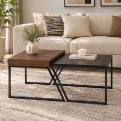 Costway Industrial Nesting Coffee Tables (Set of 2)