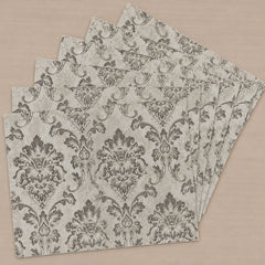 Heirloom Silver Medallion Table Runner With Mats In Damask Fabric 006