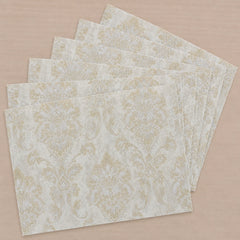 Golden Baroque Charm Table Runner With Mats In Damask Fabric 007