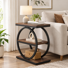 Circi Living Lounge Table with Round Metal Frame