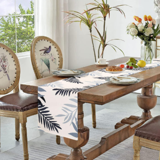 Contemporary Brown Leaf Pattern Table Runner