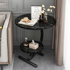 Mahfie Round Sofa Side Table, Snack Table Bedside Sofa End Table