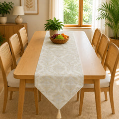 Golden Baroque Charm Table Runner In Damask Fabric 007