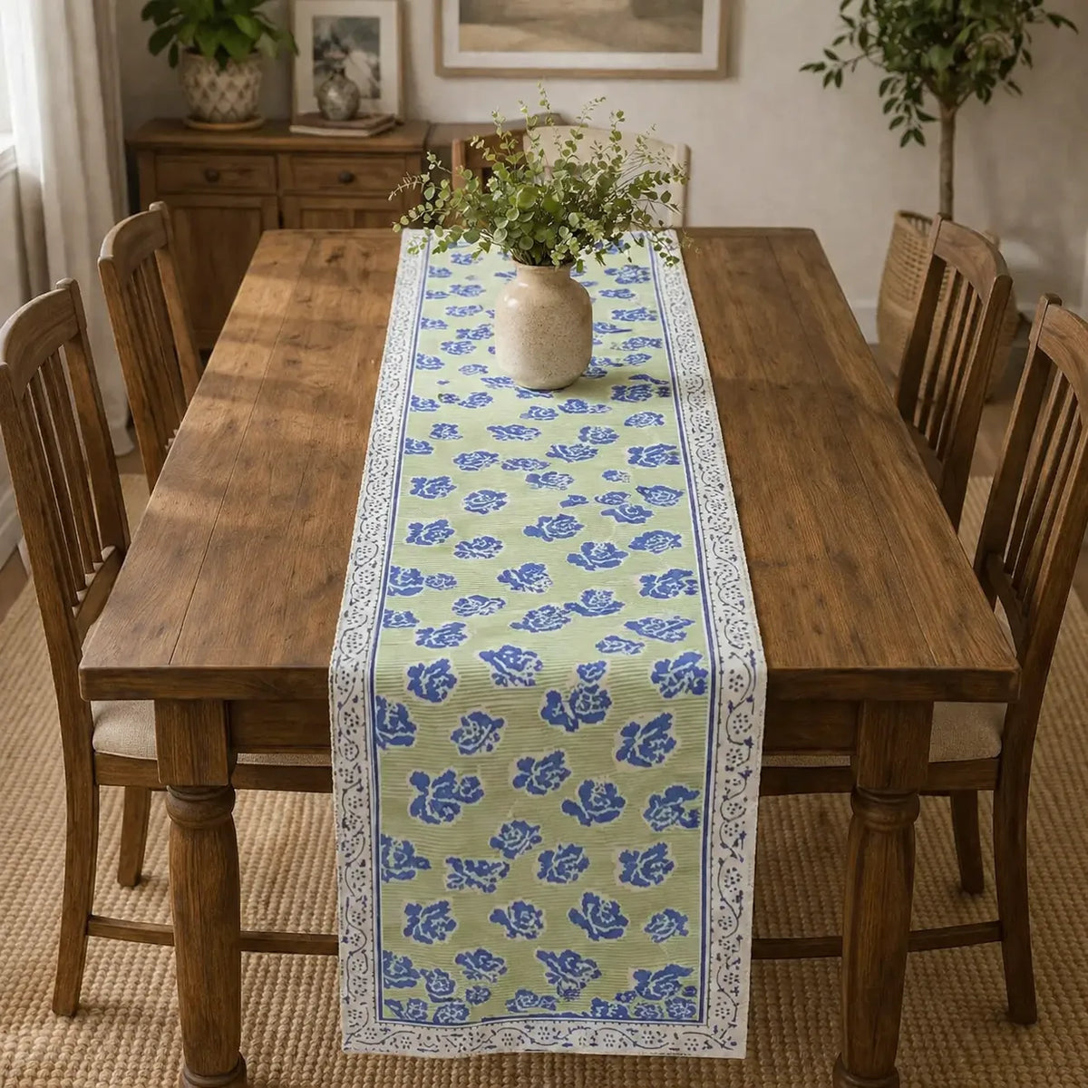 Sage Rose Table Runner