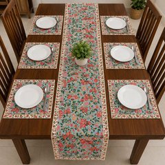 Vintage Garden Table Runner With 6 Mats