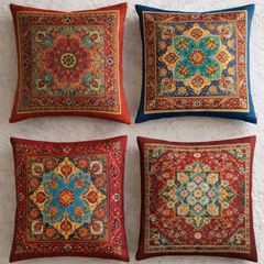 Vibrant Oriental Printed Cushion Cover pack of 4