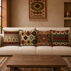 HOSTECCO Aztec Tribal Cushion Covers Pack of 4
