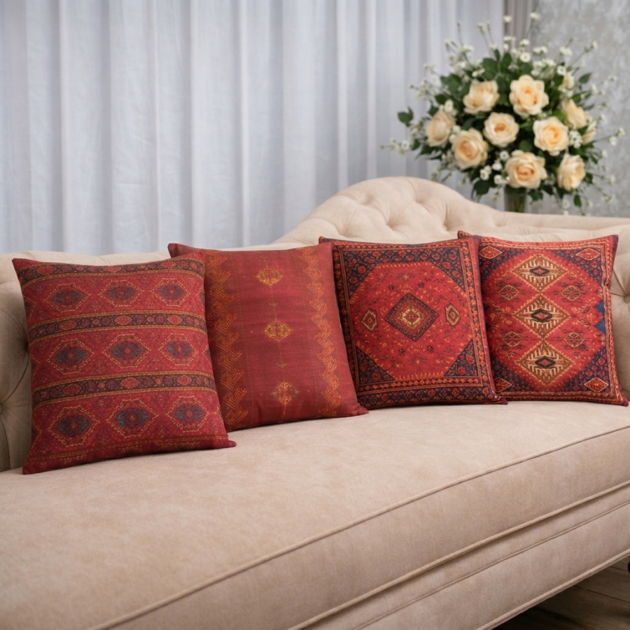 Vintage Boho Printed Cushion Cover pack of 4