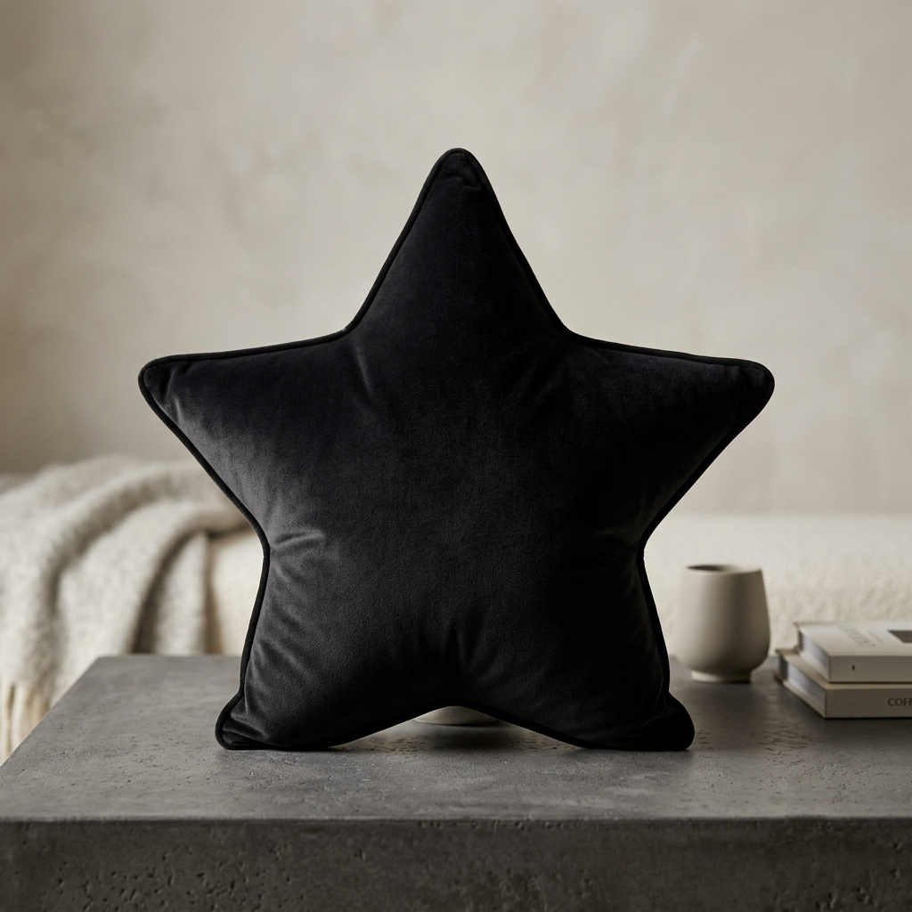 Black Midnight Star Collection Luxe Velvet Cushion