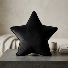 Black Midnight Star Collection Luxe Velvet Cushion