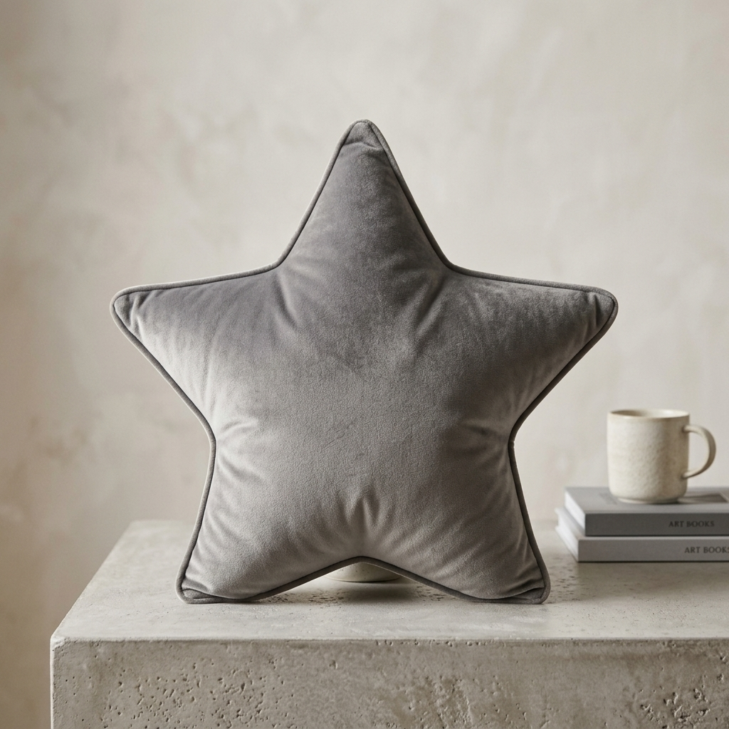 Light Grey Midnight Star Collection Luxe Velvet Cushion
