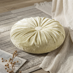 Velvet Round Pumpkin Futon Floor Cushion - Beige