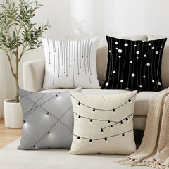 Modern String Pattern Throw Pillow Covers Pack of 4