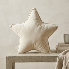 Cream White Midnight Star Collection Luxe Velvet Cushion