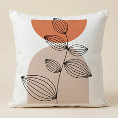Terracotta Abstract Harmony Printed Cushion Covers - (Pack of 6) For Living Room, Bed Room, Home Decor