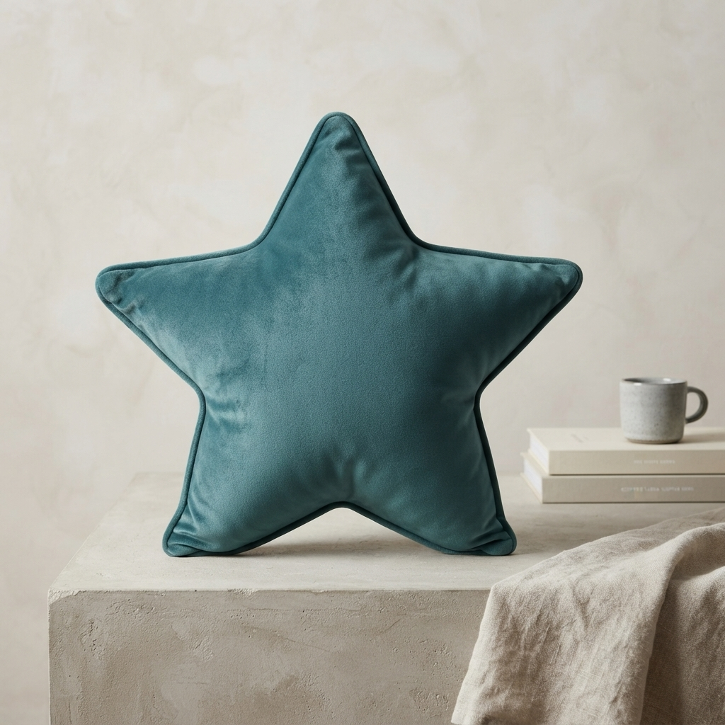 Teal Brown Midnight Star Collection Luxe Velvet Cushion