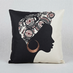 African Closeup Women Cushion Covers Pack 4